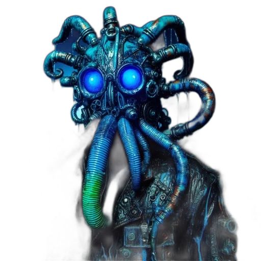creature, mask, robot, staff transparent PNG cut-out