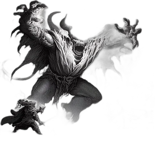 dragon, creature, mask, staff transparent PNG cut-out