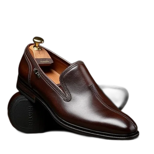 shoes, men, leather, slip transparent PNG cut-out