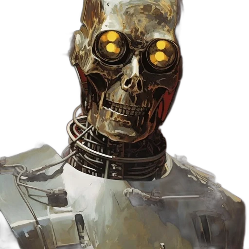 robot, face, concept art, cyberpunk transparent PNG cut-out