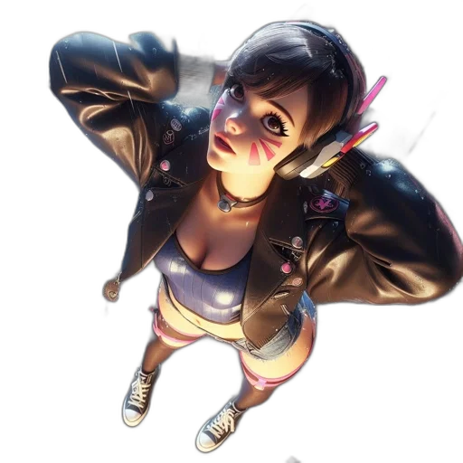 jacket, face, concept art, cyberpunk transparent PNG cut-out