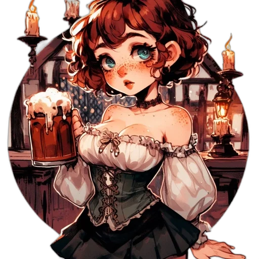 dress, staff, bottle, crown transparent PNG cut-out