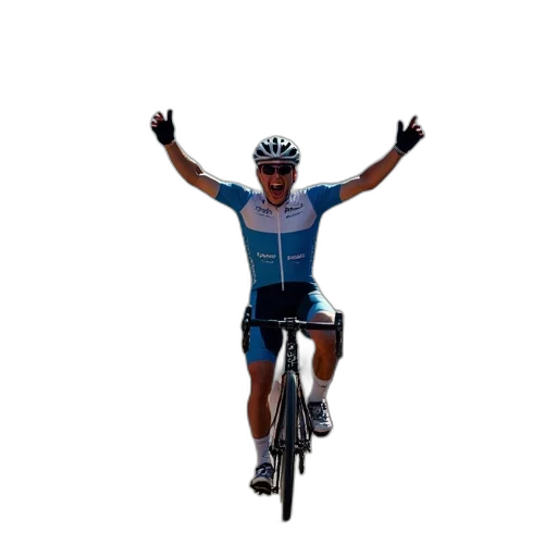 male, cyclist, celebrates, crosses transparent PNG cut-out