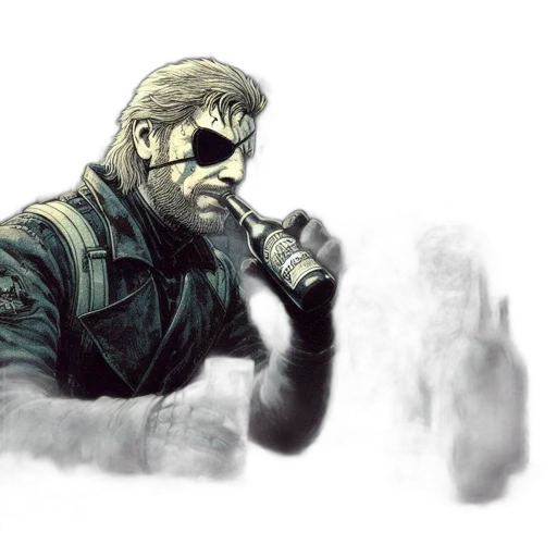 weapon, jacket, face, concept art transparent PNG cut-out