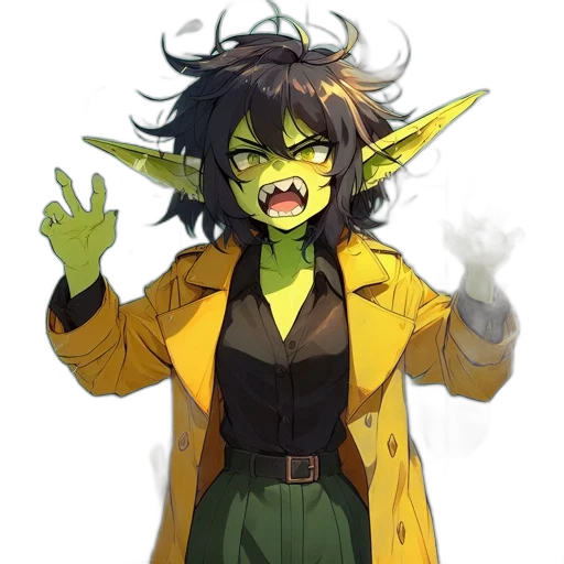 jacket, staff, mask, creature transparent PNG cut-out