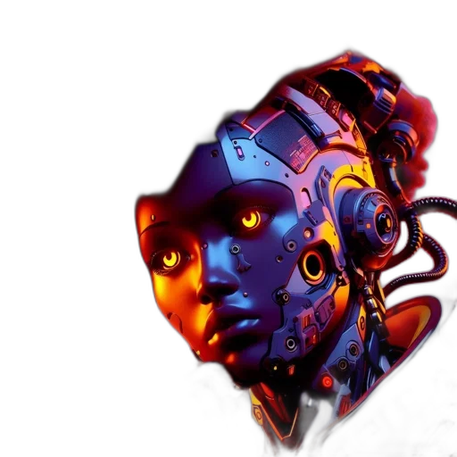 mask, robot, face, cyberpunk transparent PNG cut-out
