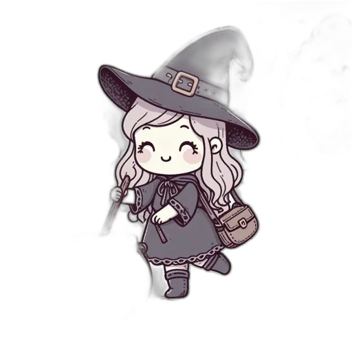 staff, hat, creature, pixel art transparent PNG cut-out