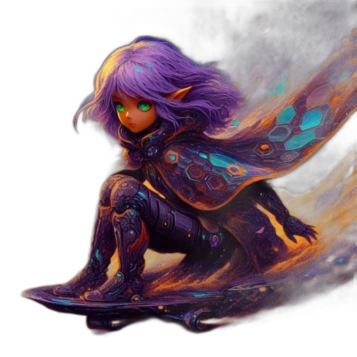 dragon, hair, creature, dress transparent PNG cut-out