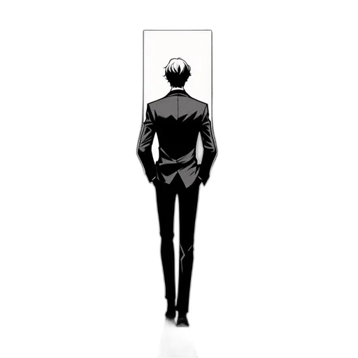 jacket, staff, robot, creature transparent PNG cut-out