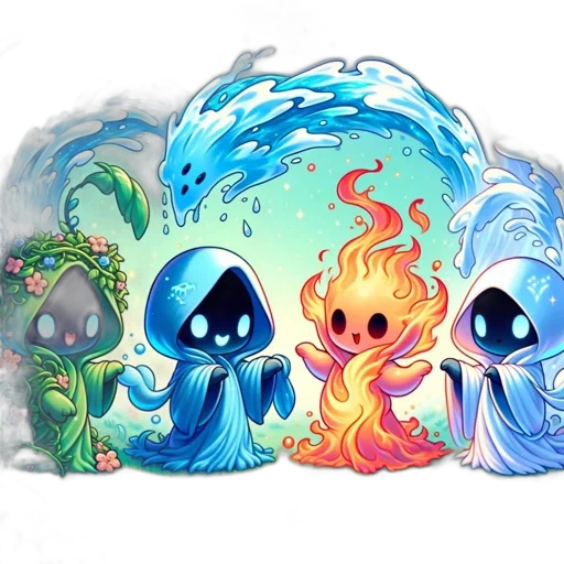 concept art, fantasy art, watercolor, pixel art transparent PNG cut-out