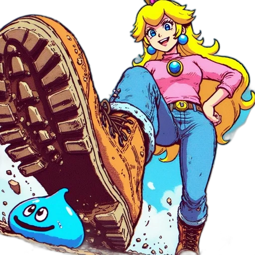 shoes, weapon, vaporwave, comic book art transparent PNG cut-out