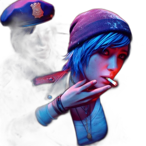 hat, concept art, cyberpunk, photorealistic transparent PNG cut-out