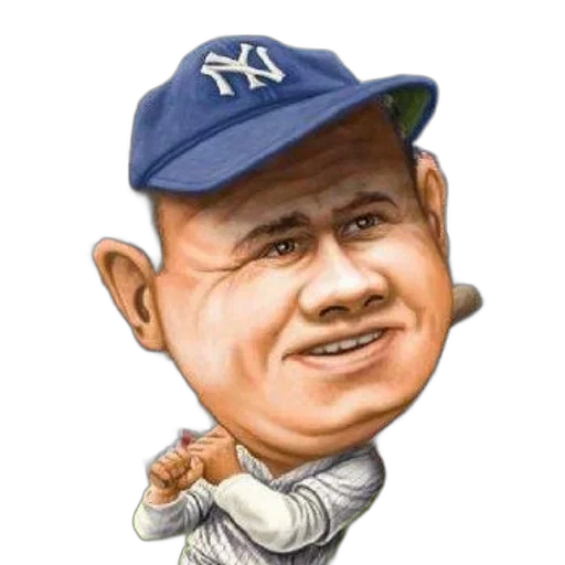 cartoon, caricature, babe, ruth transparent PNG cut-out