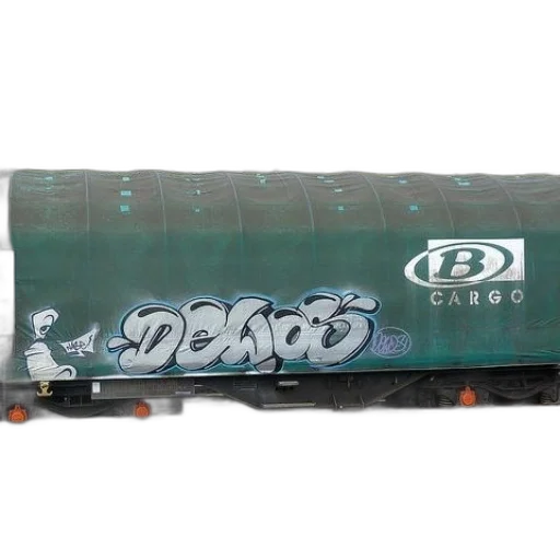 3d render, photorealistic, green, train transparent PNG cut-out