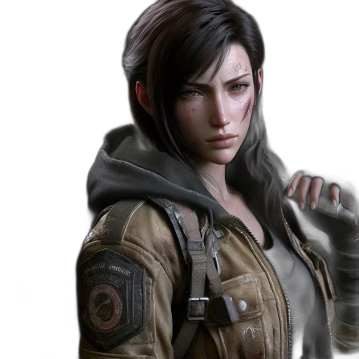 jacket, face, concept art, cyberpunk transparent PNG cut-out