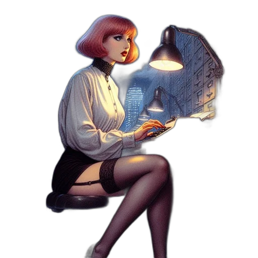 robot, dress, jacket, comic book art transparent PNG cut-out