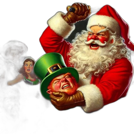 concept art, santa, claus, combat transparent PNG cut-out