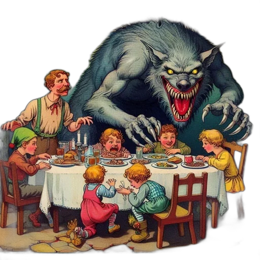 creature, food, concept art, wolf-like transparent PNG cut-out