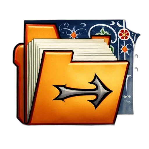 orange, folder, arrow, icon transparent PNG cut-out