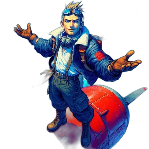 jacket, staff, concept art, comic book art transparent PNG cut-out