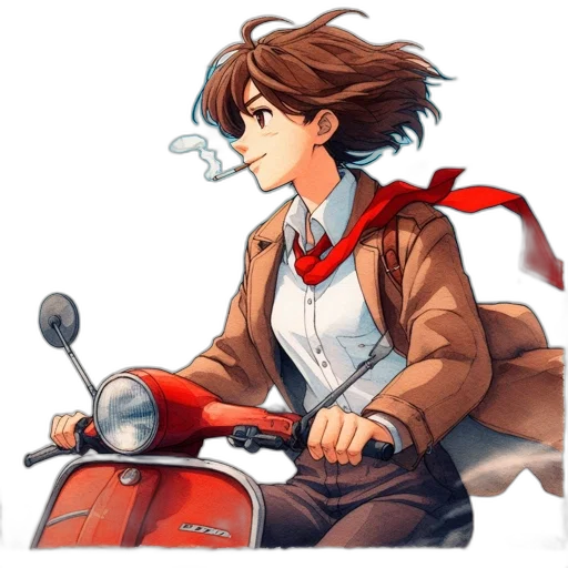 jacket, staff, weapon, robot transparent PNG cut-out