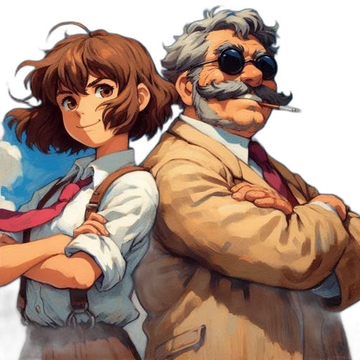 staff, concept art, anime, pixel art transparent PNG cut-out
