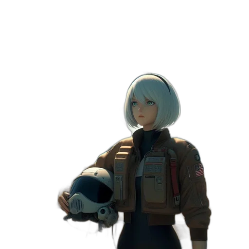 jacket, mask, staff, robot transparent PNG cut-out