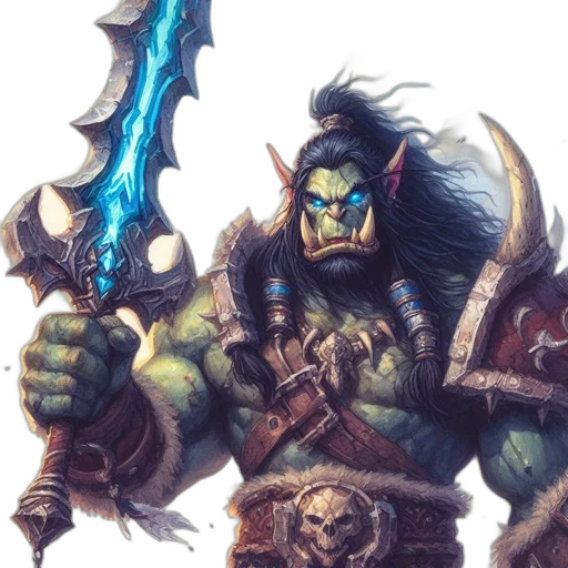 staff, weapon, sword, fantasy art transparent PNG cut-out