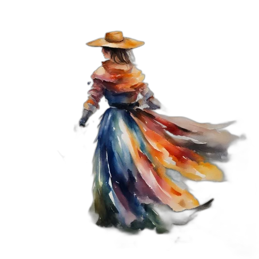 dress, hat, jacket, umbrella transparent PNG cut-out