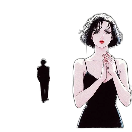 dress, face, concept art, comic book art transparent PNG cut-out