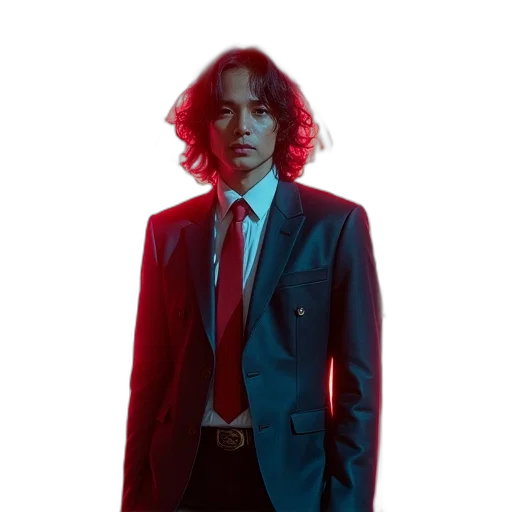 jacket, staff, robot, face transparent PNG cut-out