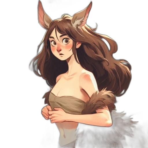 creature, dress, animal, fantasy art transparent PNG cut-out
