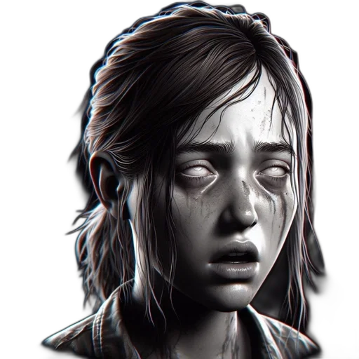 face, concept art, photorealistic, pixel art transparent PNG cut-out
