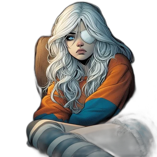 face, jacket, dragon, hair transparent PNG cut-out