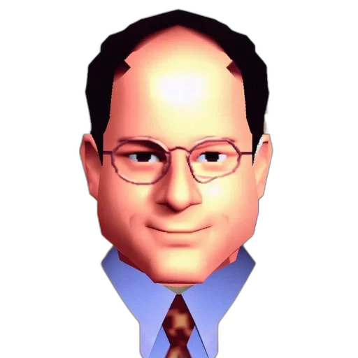 staff, face, 3d render, pixel art transparent PNG cut-out