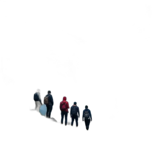 jacket, staff, umbrella, robot transparent PNG cut-out