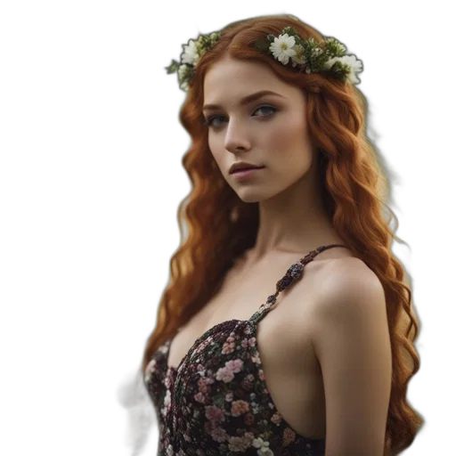 dress, crown, jewelry, flower transparent PNG cut-out