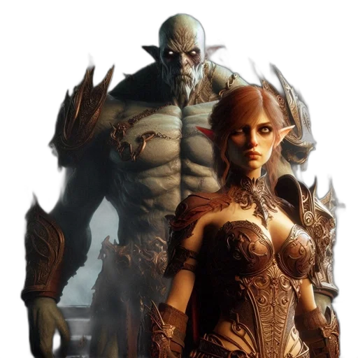 concept art, fantasy art, comic book art, 3d render transparent PNG cut-out