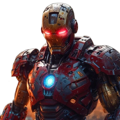robot, concept art, comic book art, 3d render transparent PNG cut-out