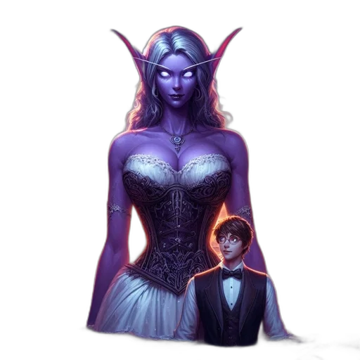 dress, fantasy art, concept art, comic book art transparent PNG cut-out