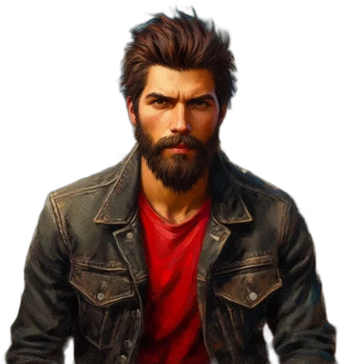 jacket, face, hair, concept art transparent PNG cut-out