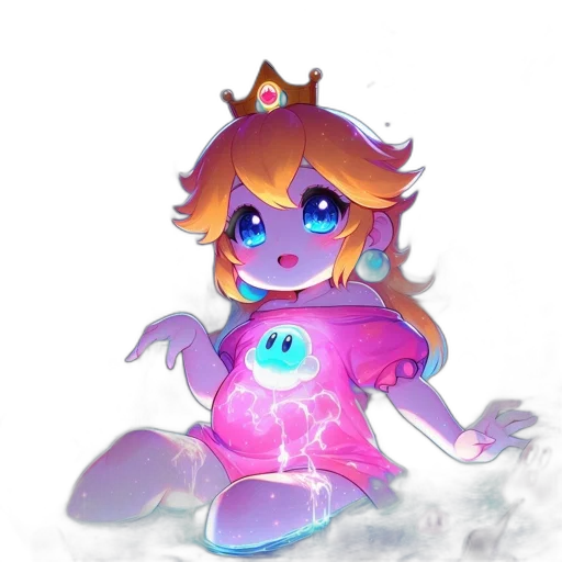 crown, dress, creature, staff transparent PNG cut-out