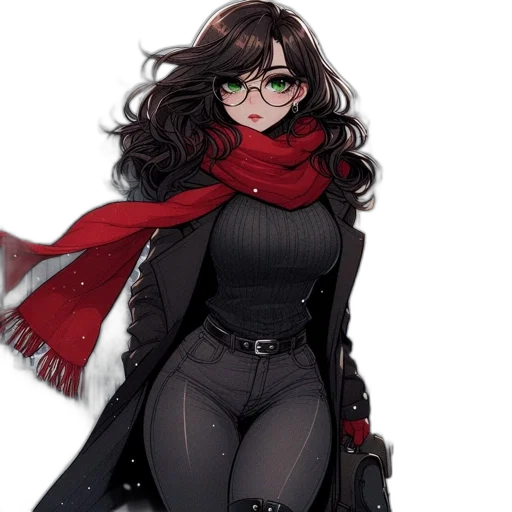 jacket, staff, dress, comic book art transparent PNG cut-out