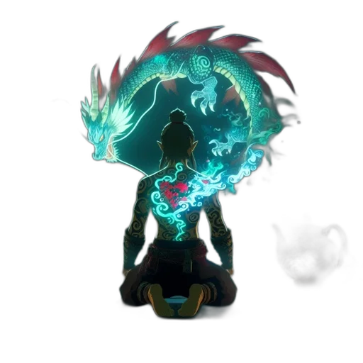 dragon, staff, mask, creature transparent PNG cut-out