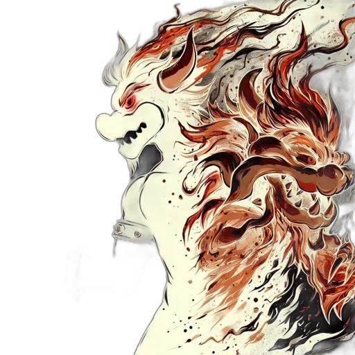 dragon, mask, face, hair transparent PNG cut-out