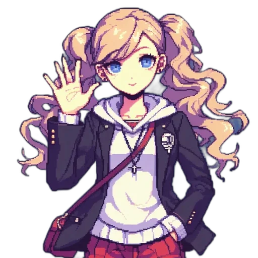 jacket, staff, weapon, hair transparent PNG cut-out
