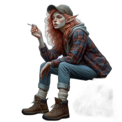 jacket, hat, concept art, fantasy art transparent PNG cut-out