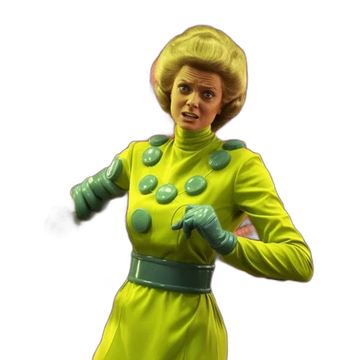 dress, jacket, creature, staff transparent PNG cut-out