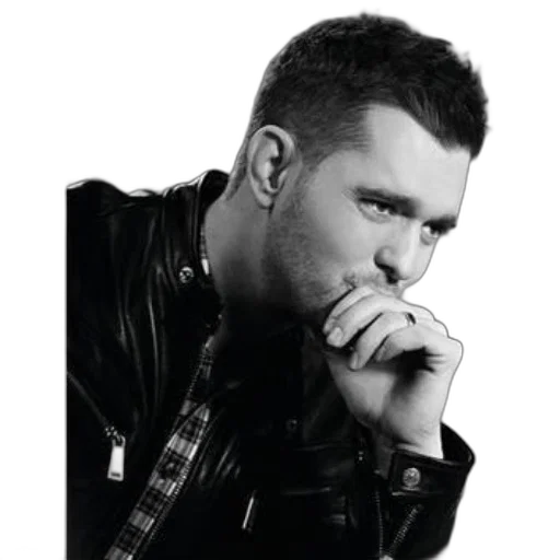 jacket, face, photorealistic, black-and-white transparent PNG cut-out