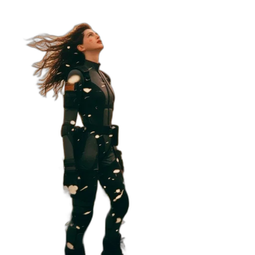 jacket, hair, dress, cyberpunk transparent PNG cut-out